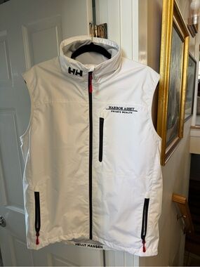 Helly Hansen White Shell Crew Vest 2.0 with Harbor Asset Private Wealth Stiching